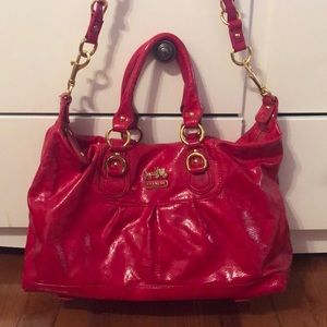 Coach Patent Leather Satchel - Red❤️